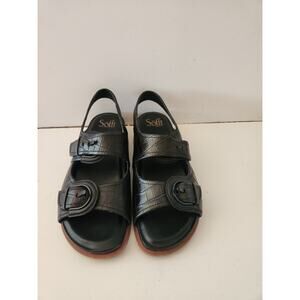 Soffit Adalia Black  Leather Croc Embossed Sandals Slingback Women's
Sz 7.5
EUC